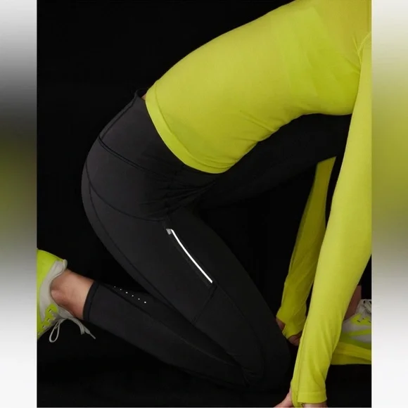 NWOT Athleta Rainier Tights Fleece Lined Black (Large) - Picture 7 of 12